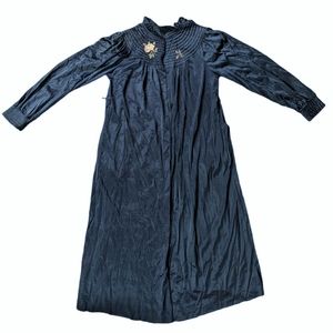 Vintage Navy Pinehurst Nightgown Robe w/Pockets *missing buttons*